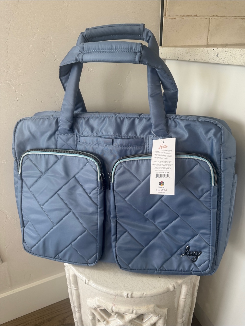 Lug DRIFTER Classic Blue Moon Duffel Bag Crossbody Strap Travel Weekender NWT